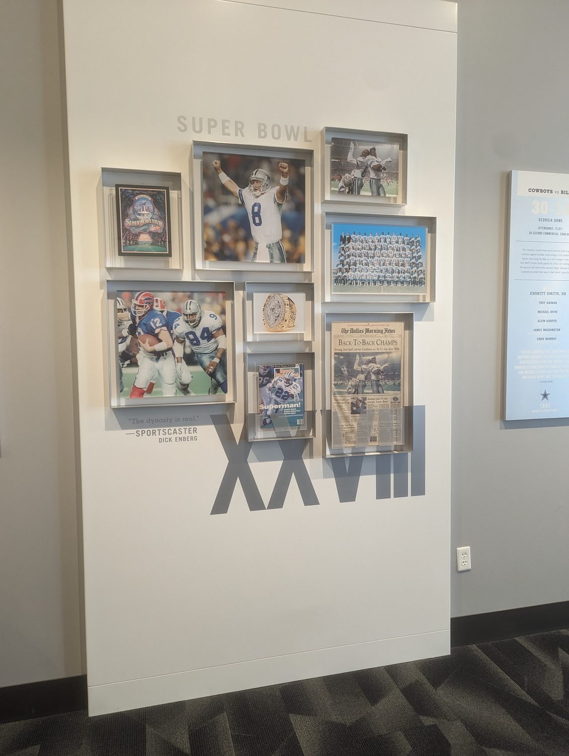 Erinnerungsstücke an den Sieg im Super Bowl XXVIII